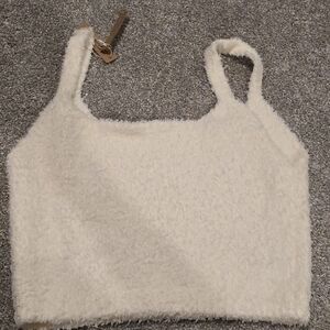 Skims Cozy Cream Fuzzy Tank Top